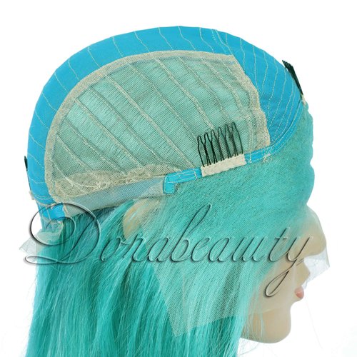 Dorabeauty Bob Lace Front Wigs Short Bob Wigs for Black Women 100% Human Hair 130% Density Pre Plucked Hairline with Baby Hair(10 Inch, Lake Blue)