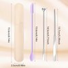 Thinp Foundation Spatula,Make Up Spatula Tool with Silicone Cosmetic Spatula Stainless Steel Makeup Palette Double Edged Spatula Makeup Spatula for Small Area of Face