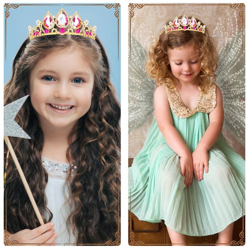 CIEHER Rapunzel Crown for Girls Princess Crown Princess Tiara, Birthday Girl Crown Multicolored Crown for Birthday Party Mermaid Cosplay Crown for Girls