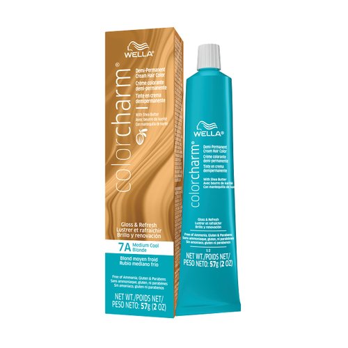 WELLA Color Charm Demi Permanent Hair Color, 7A Medium Cool Blonde 2 oz