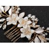 SWEETV Wedding Hair Comb Clip Bridal Crystal Wedding Hair Accessories for Brides and Bridesmaid, Gold