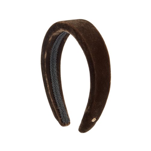 EVITA PERONI Thick Brown Velvet Wide Headband for Women Soft Headband No Slip Comfortable Wearing Fashion Hair Band for Valentine's Day Birthday Wedding Party
