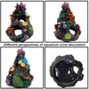 Tfwadmx Aquarium Coral Decoration Resin Fish Tank Hiding Mountain Cave Betta Fish Hideaway Rock Coral Reef Ornament, 2 Pack.