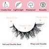MIKIWI Fluffy False Eyelashes Crisscross Dramatic Faux Mink Eyelashes Wispy Cat Eye Lashes Volume Look 7 Pairs