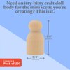 Miniature Wooden Peg Dolls 1-1/8 inch, Pack of 250 Small Peg Dolls for Crafting, Miniature Figures, and Small World Play
