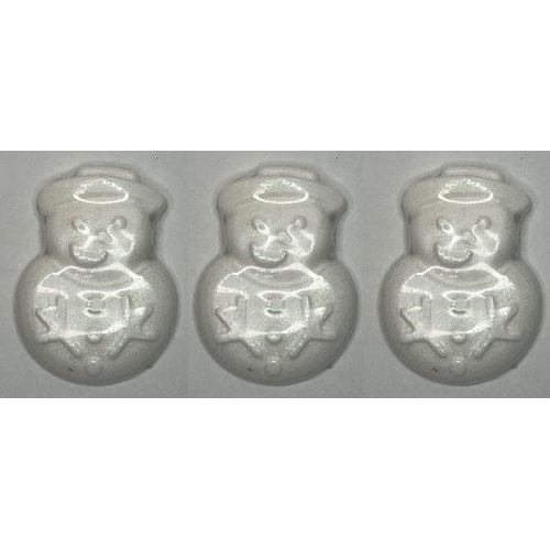 Christmas holiday Glitter Snowman Soap 3 bar set 2oz each frozen pine scented