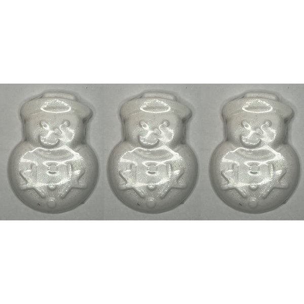 Christmas holiday Glitter Snowman Soap 3 bar set 2oz each frozen pine scented