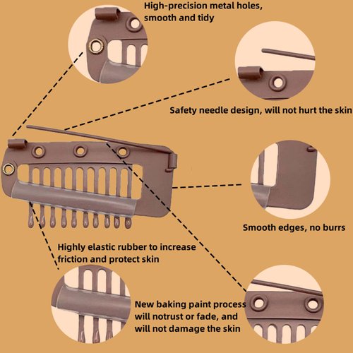 12 Pcs Chunni Clips with Safty Pins，Dupatta Hair Clip Easy to Use with Dupatta, Hijab & Tikka Setting,Multifunction10-Teeth Snap Clips for hair extension (multiple colour)