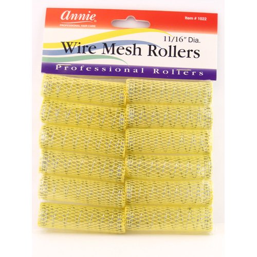 Annie Wire Mesh Rollers S 12Ct Yellow