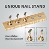 BPrettier Nail Holder for Painting Nails 2 Set Super Magnetic Nail Stand for Press on, Press on Nail Stand with 96 Pcs Reusable Sticky Putty for Nail Art Display Home & Salon Use.(Wood & Gold)