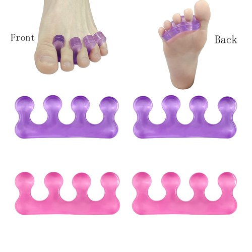 4 Pcs Toe Separators for Pedicure,Toe Separators for Women,Easy Finger and Toenail Polish Grooming,Soft Gel Toe Spacers Pedicure Kit,Pedicure Toe Separators for Separating Toenails or Nails