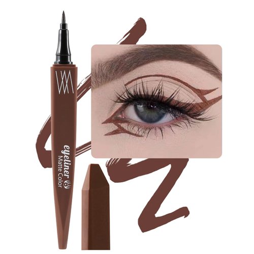 Erinde Brown Liquid Eyeliner Pencil, Waterproof Matte Eye Liner Makeup, Quick Drying Long-Lasting Eyeliner Pen Smudge-proof with Ultra-Fine Tip, 06# Brown