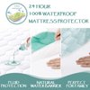 Twin XL Waterproof Mattress Pad Cover with Filling,Soft Mattress Pad Cover, College Dorm Waterproof Mattress Protector Stretches up to 16” Deep Pocket-Hollow Alternative Filling-Cooling Mattress
