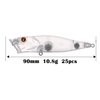 FREE FISHER Unpainted Fishing Lures, 25pcs Clear Crankbait Blanks Bodies,Blanks Popper Baits, Plastic Crankbait Blank Lure Baits 90mm/10.8g