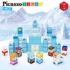 PicassoTiles Magnet Cube Winter Ice Themed Mix and Match Building Block Castle Construction Toy with 7 Magnetic Cubed Character Action Figures STEM Learning Education Sensory Pretend Play Age 3+ PMC72