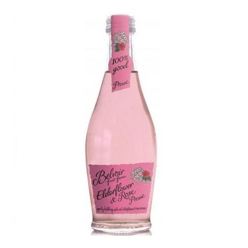 Belvoir Fruit Farms Elderflower & Rose Lemonade, All Natural and Organic Fruit Juice, Cocktail Mixer, 8.4 fl oz (12 Glass Bottles)