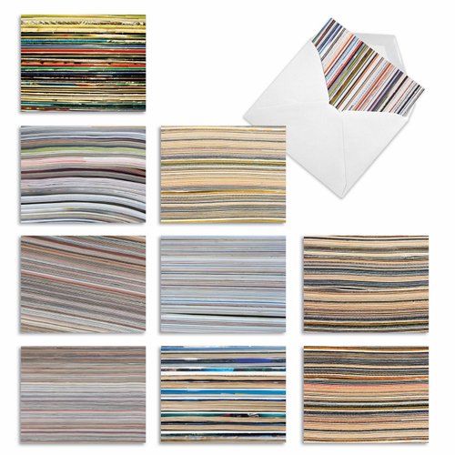 The Best Card Company - 10 Boxed All Occasion Cards with Envelopes (4 x 5.12 Inch) - Colorful, Fun Note Cards Assorted - Paper Cuts M2030