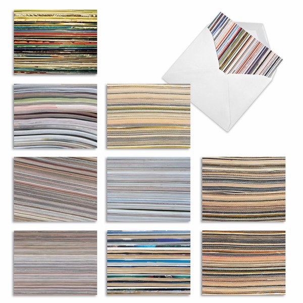 The Best Card Company - 10 Boxed All Occasion Cards with Envelopes (4 x 5.12 Inch) - Colorful, Fun Note Cards Assorted - Paper Cuts M2030