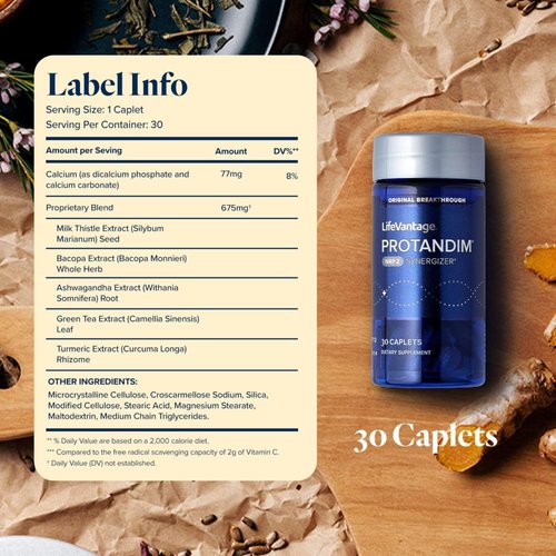 Protandim Nrf2 Synergizer (30 Caps) Nrf2 Activator, Healthy Aging Supplement, Antioxidants Fight Oxidative Stress, 5 Herb Blend, Supports Cellular Health, Ashwagandha, Turmeric, Milk Thistle