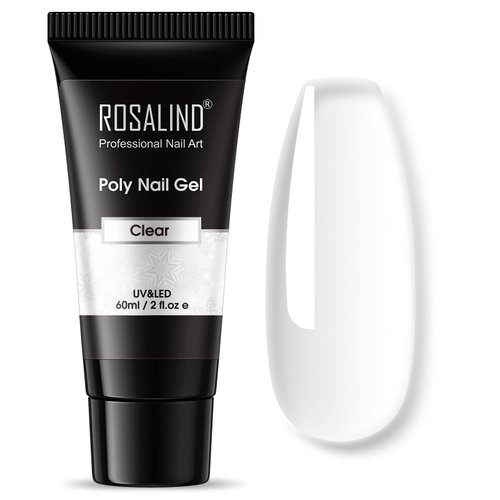 ROSALIND 60ml Clear Poly Nail Gel, Poly Extension Gel Nail Art Acrylic Extension, Clear Poly Nail...