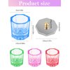 TOROKOM 4 Colors Dappen Dish for Acrylic Nails, Glass Crystal Acrylic Powder Holder with Lid Nail Art Acrylic Liquid Cups Nail Crystal Bowl Glassware Tools for Nail Art Manicure