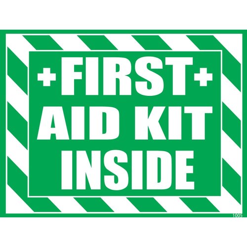First Aid Kit Inside Sticker, Decal, Self Adhesive First Aid Kit Industrial Sign for Trucks or Equipment