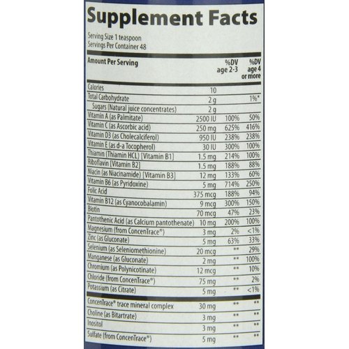 Trace Minerals | Kid's Multi Liquid Multivitamin Supplement with Vitamin C, Zinc, & Minerals | Supports Healthy Bones and Immunity | Natural Citrus Punch Flavor | 48 Servings, 8 fl oz (1 Pack)