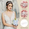 Oriamour Wedding Headband With Pearls And Crystals Rhinestone Tiara Headpiece Bridal Hair Accessories for Bride Women (Silver)
