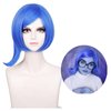 Alacos Blue Cosplay Wig Short for Men Women Anime Straight Costume Wigs for Halloween Party Costume+Wig Cap (Sadness Blue)