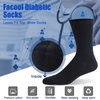 Facool Women's Diabetic Crew Socks, Circulatory Wellness Non-Binding Loose Top Casual Dress Mid Calf Soft Cotton Seamless Toe Hosiery Non Slip Socks, 6 Pairs Black Medium