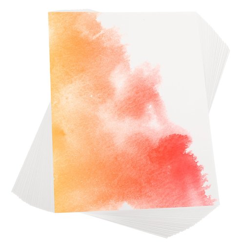 PATIKIL 50 Pcs Pure Cotton Watercolor Paper 140lb/300 GSM Water Coloring Paint Paper for Art Painting Watercolor Drawing Artist, 8x12 Inch