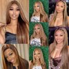 Durreley 22 Inch Ombre Lace Front Wigs Human Hair Pre Plucked 180% Density Glueless 4/27 Colored Honey Blonde Wig Human Hair Highlight 13x6 HD Lace Front Wigs Human Hair for Black Women