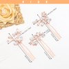 Oriamour Bridal Wedding Crystal Hair Pins Wedding Hair Accessories for Women and Girls Pack of 6 (Rose Gold)