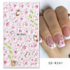 5D Flower Nail Art Stickers, 5D Embossed Floral Nail Decals Daisy Small Flower Floral Nail Art Supplies Luxurious Spring Summer Nail Design Manicure Decoration for Women Girls(4 Sheets)