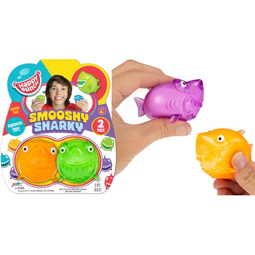 JA-RU Sticky Shark Fidget Toy Squishy Stress Balls for Kids (1 Pack, 2 Squishy Shark Toy) Assorted Colors Sensory Animal Stress Balls. Mochi Squishy Toy Bulk Party Favors. 4345-1s