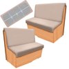 leepiya 2 Set RV Dinette Cushion Covers dinette Booth Elastic Rv Seat Covers Camper Cushion Covers with 2 Backrest Cover & 2 Bench Cover with Anti Slip Strap Machine Rv Dinette Cushions