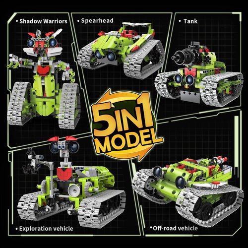 EasyAgo STEM Robot Toy Model Car kits - Blocks Erector Set for 8-13 Years Old, App & Remote Control DIY Shadow Warrior/Spearhead/Vehicle/Tank for Kids 6 7 9 10 11 13 Boys & Girls Birthday Gifts