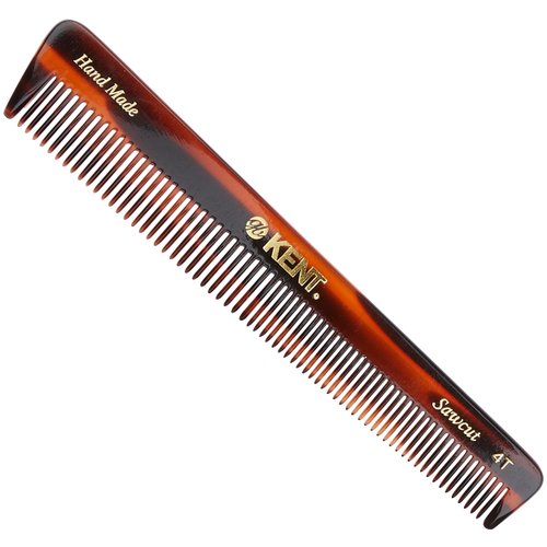 Kent 4T 6 Inch Double Tooth Dressing Comb, Coarse and Fine Grooming Comb for Hair, Beard, Mustache - Styling for Men, Women, and Kids. Made in England