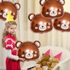 5pcs Bear Balloons，Teddy Bear Baby Shower Decorations for Jungle Safari Woodland Animal Farm Zoo Theme Birthday Party Supplies