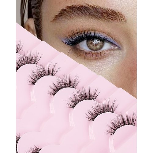 Onlyall Half Eyelashes Corner Lashes Natural Lashes Half Lashes Wispy End Lashes Corner Eyelashes 3/4 Lashes 7 Pairs C19