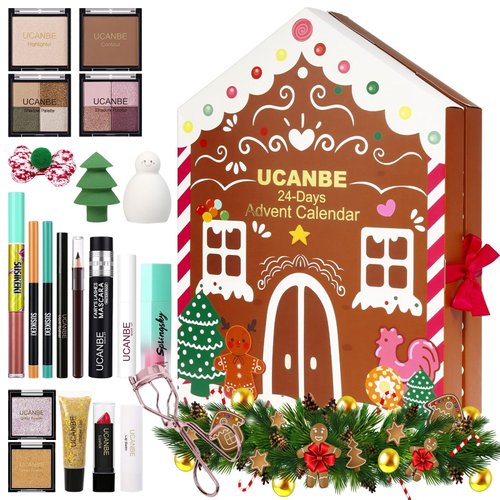 Makeup Advent Calendar 2024, 24 Days Christmas Gift Makeup Sets For Women, UCANBE 2024-2025 Xmas Countdown Calendar Full Makeup Kits Beauty Makeup & Cosmetic For Teens, Girls Gift