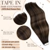 Hetto Tape in Hair Extensions Human Hair Double Sided Tape in Hair Extensions #2/8/2 Darkest Brown Ombre to Light Brown Human Hair Tape in Extensions 14 Inch 20pcs 50g