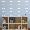 Set of 30 Vinyl Wall Art Decal - Mustache Pattern - 1.6" x 6" Each - Trendy Cute Funny Adhesive Stickers Mustache Design for Home Office Bedroom Living Kids Room Apartment Store Decor (White)