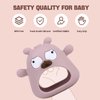 Silicone Teether Toys，Teething Toys for Babies, Baby Teether Never Drop Baby Teether for Teething Relief, Silicone Baby Hand Mittens Sucking Need Pacifier, Baby Chew Toys for Breast Feeding (Brown)