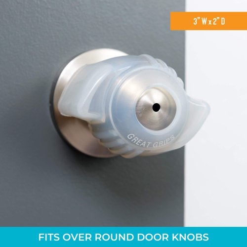 Stander Great Grips with Glow Inserts, Glow in the Dark Door Knob Covers for Arthritis, Non-Slip Silicon Hand Grippers for Adults, Seniors, and Edlerly, Open Doors Easily, Low Strength Aid, Set of 2