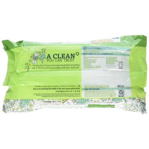 Seventh Generation, 34208, Fre and Clear Baby Wipes, Unscented, White, 64/Pack, Sold As 1 Pack