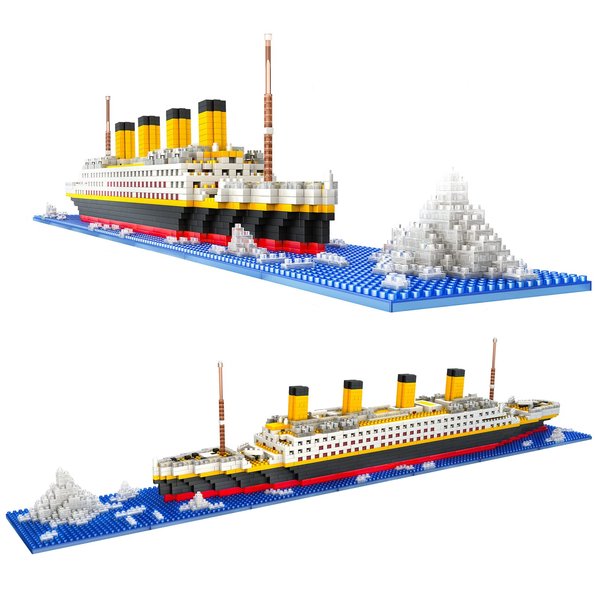 Titanic Ship Building Blocks Set, 1860PCS Mini Blocks Titanic Ship Model Kit, Mini Bricks 3D Puzzle DIY Educational Titanic Toys for Adults and Kids