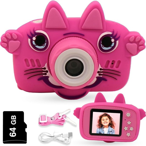 GKidz Kids Camera for Boys & Girls Toy Camera Age 3-12 Years Old Young Photographers with 64GB SD Card, Hanging Belt & Durable Silicone Case Ideal Gift for Kids | Camera for Kids | Toddler Camera