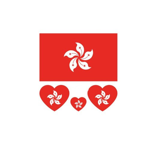 ZPDNURZL 10 Sheets Hong Kong China Flag Tattoos Stickers 40 Pcs Waterproof Sweat Sports National Flag Removable Fake Tattoos