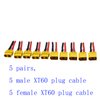Blomiky XT60H 5 Pairs Female and Male 14AWG Silicon Wire Extention Deans XT60 Plug Connector for RC Cars Drone Lithium Battery XT60 Plug 5